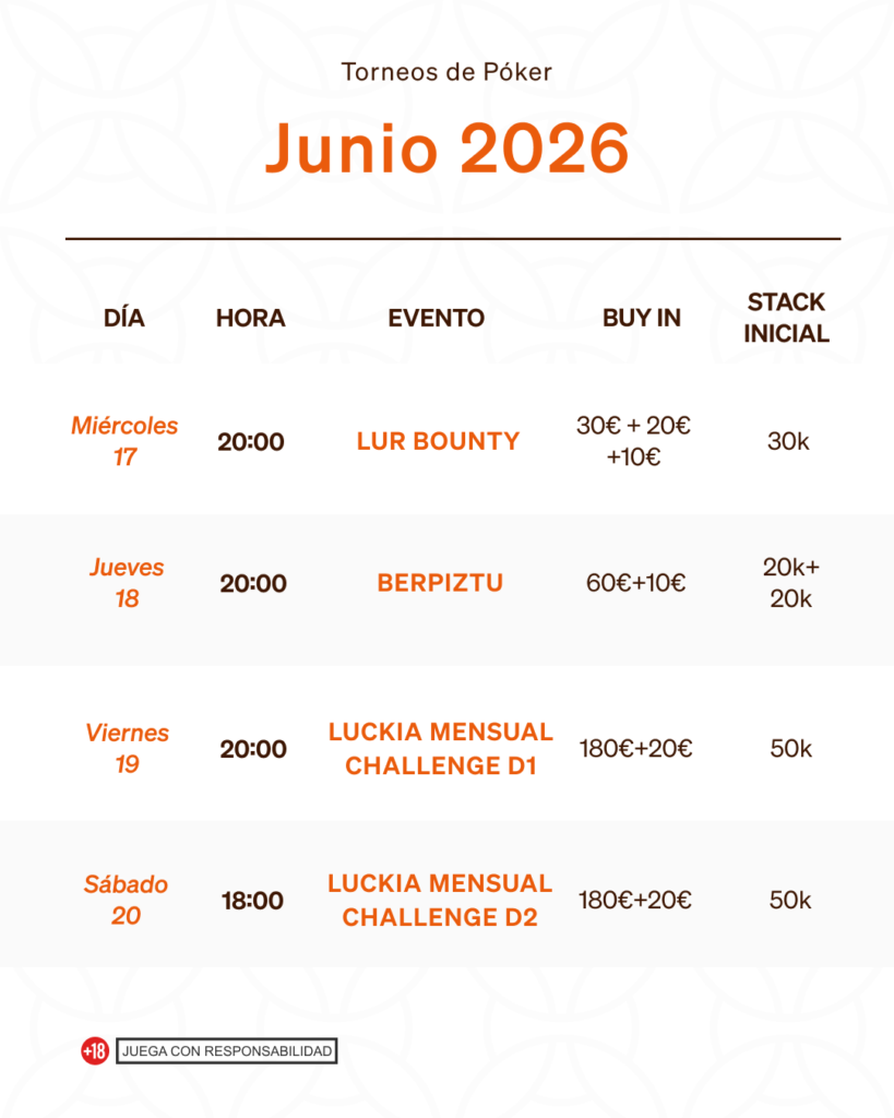 torneos poker junio bilbao